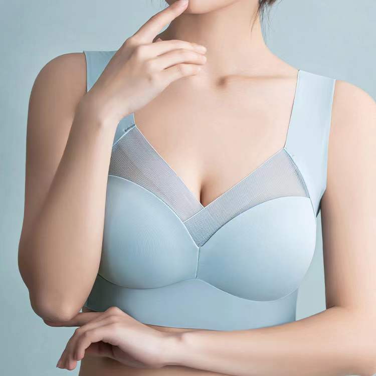 Breathable beautiful back fixed cup large size seamless underwear ice silk wrap chest no wire bra bra tube top vest underwear for women