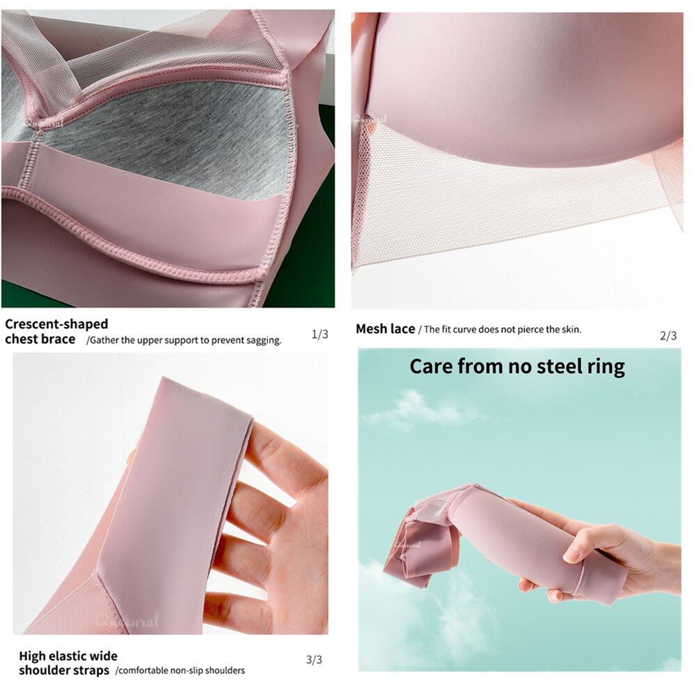 Breathable beautiful back fixed cup large size seamless underwear ice silk wrap chest no wire bra bra tube top vest underwear for women